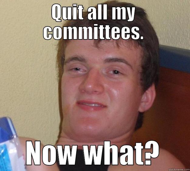 QUIT ALL MY COMMITTEES. NOW WHAT? 10 Guy