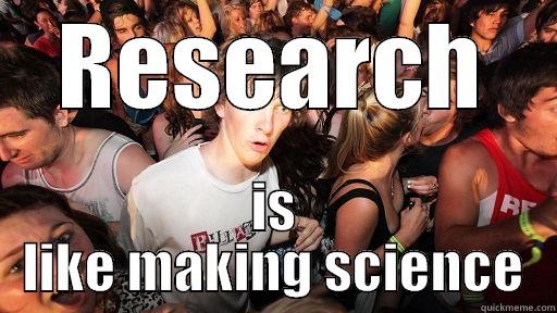 RESEARCH IS LIKE MAKING SCIENCE Sudden Clarity Clarence