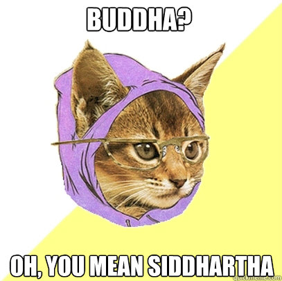 Buddha? Oh, you mean Siddhartha  Hipster Kitty