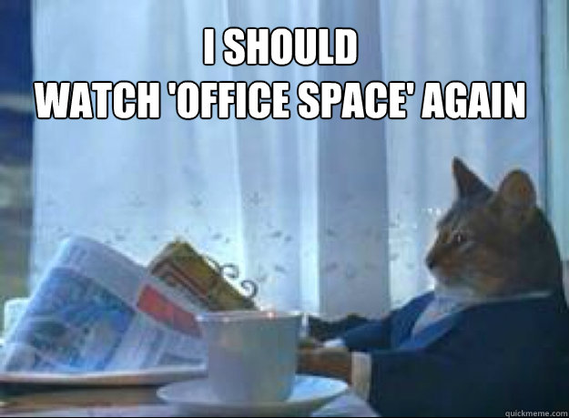 I should 
watch 'office space' again    I should buy a boat cat