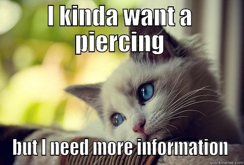 I KINDA WANT A PIERCING BUT I NEED MORE INFORMATION First World Problems Cat