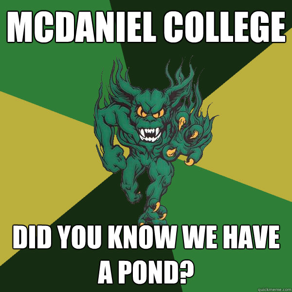 McDaniel College Did you know we have a pond?  Green Terror