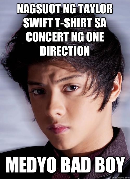 Nagsuot ng Taylor Swift T-shirt sa concert ng One Direction medyo bad boy  Medyo Bad Boy