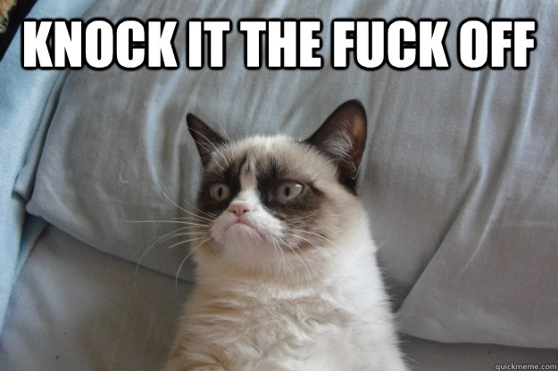 Knock it the fuck off - Knock it the fuck off  GrumpyCatOL