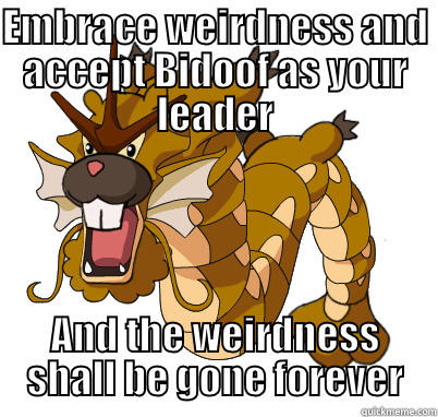 EMBRACE WEIRDNESS AND ACCEPT BIDOOF AS YOUR LEADER AND THE WEIRDNESS SHALL BE GONE FOREVER Misc