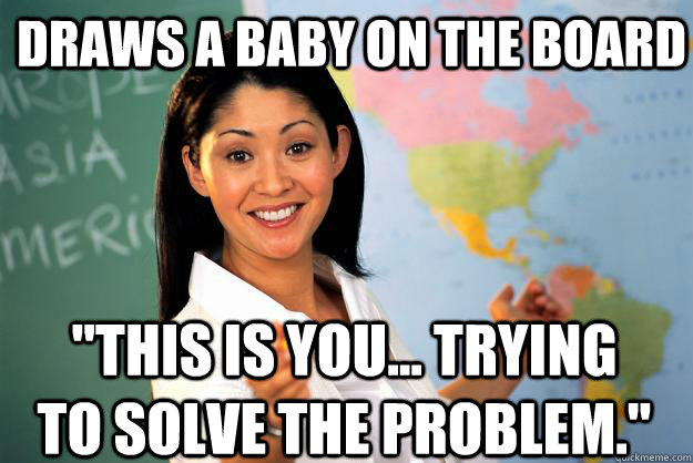 Draws a baby on the board 