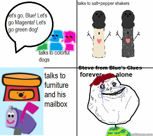 FOREVER ALONE  blues clues steve forever alone