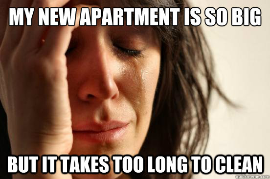 My new apartment is so big But it takes too long to clean  First World Problems
