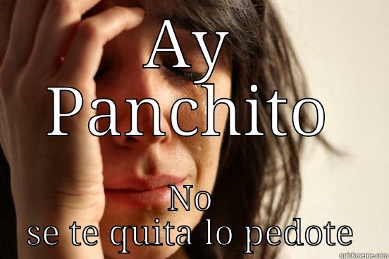 AY PANCHITO NO SE TE QUITA LO PEDOTE First World Problems