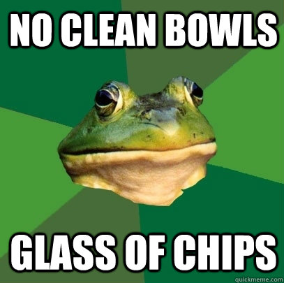 no clean bowls glass of chips - no clean bowls glass of chips  Misc