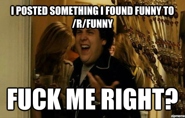 I POSTED SOMETHING I FOUND FUNNY TO /R/FUNNY FUCK ME RIGHT?  untitled meme