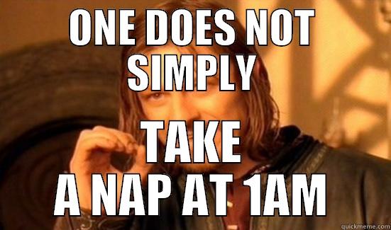 ONE DOES NOT SIMPLY TAKE A NAP AT 1AM Boromir