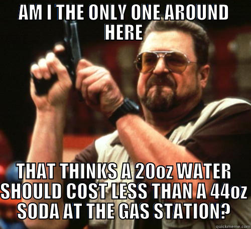 AM I THE ONLY ONE AROUND HERE THAT THINKS A 20OZ WATER SHOULD COST LESS THAN A 44OZ SODA AT THE GAS STATION? Am I The Only One Around Here