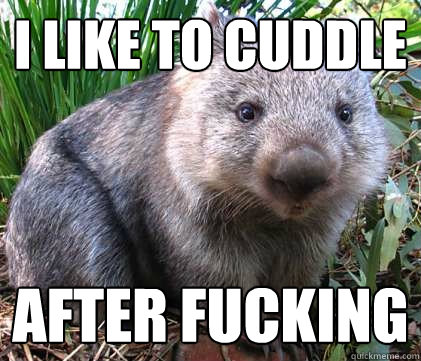 I like to cuddle after fucking  