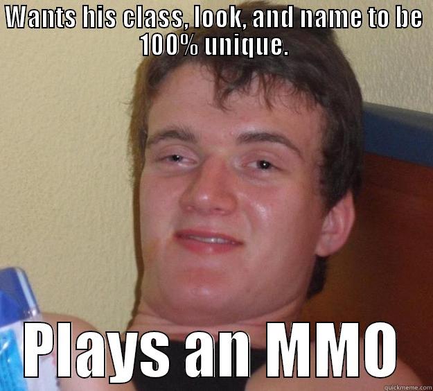 WANTS HIS CLASS, LOOK, AND NAME TO BE 100% UNIQUE. PLAYS AN MMO 10 Guy