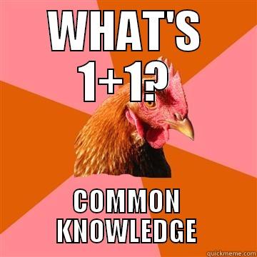 WHAT'S 1+1? COMMON KNOWLEDGE Anti-Joke Chicken