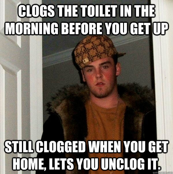 clogs the toilet in the morning before you get up still ...