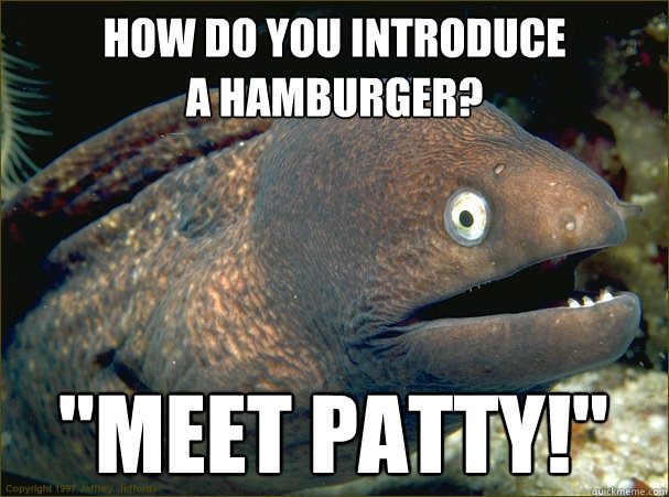 How do you introduce
a hamburger? 