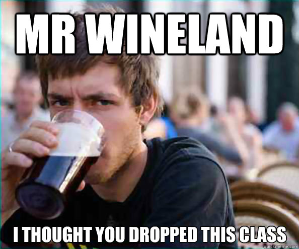 MR WINELAND I THOUGHT YOU DROPPED THIS CLASS  Lazy College Senior