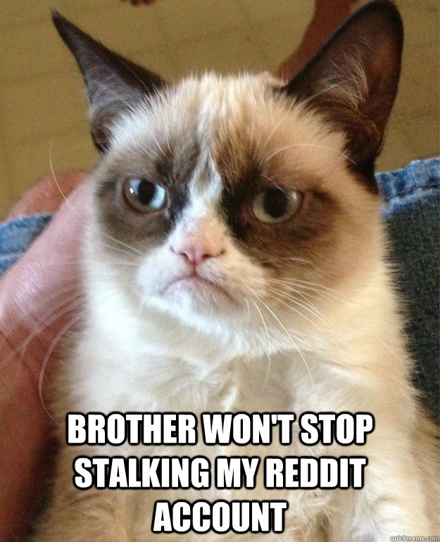  brother won't stop stalking my reddit account  Not Impressed Tim