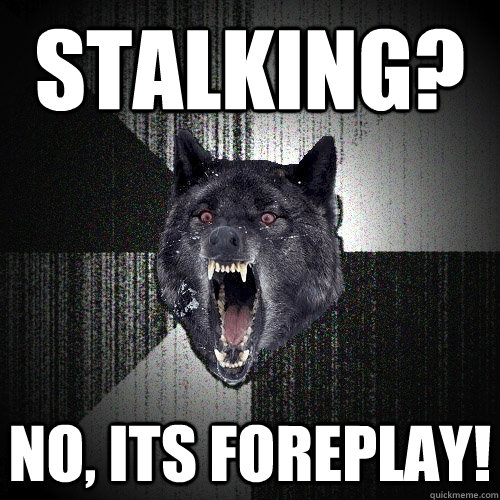 Stalking? No, Its foreplay!   Insanity Wolf