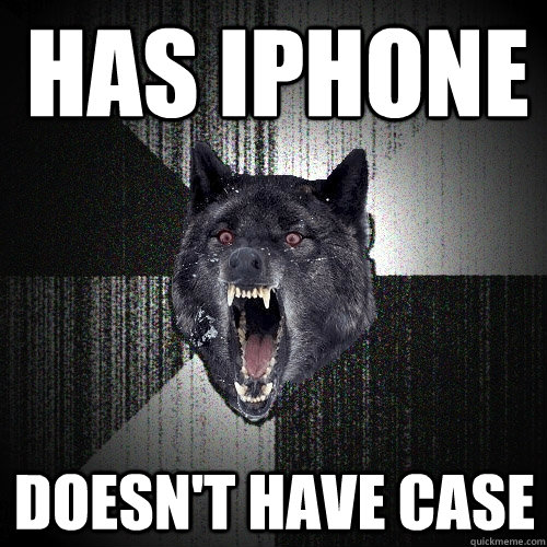 Has iphone doesn't have case  Insanity Wolf