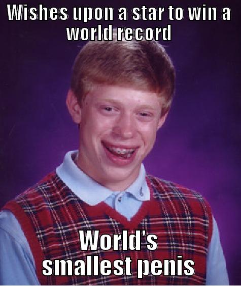 WISHES UPON A STAR TO WIN A WORLD RECORD WORLD'S SMALLEST PENIS Bad Luck Brian