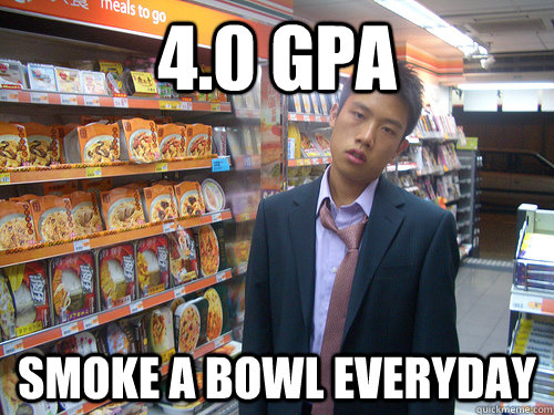 4.0 GPA Smoke a Bowl Everyday  Disenchanted Young Professional