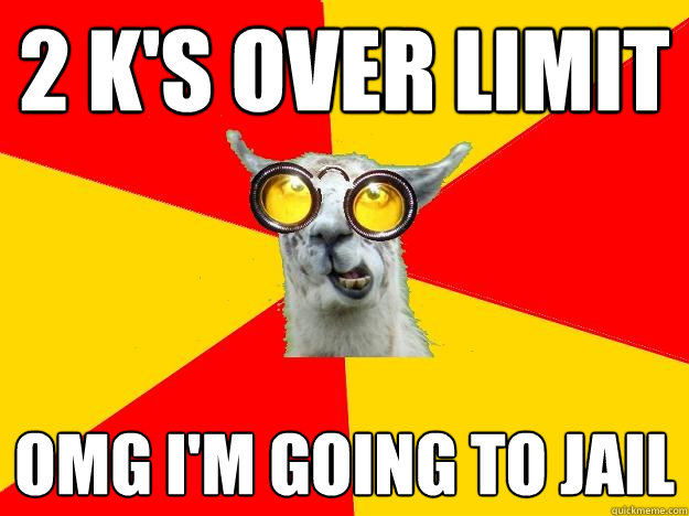 2 K's over limit omg i'm going to jail  Learner Driver Llama