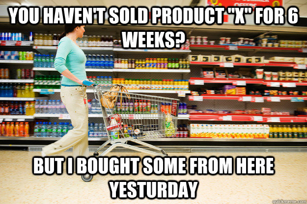You haven't sold product 