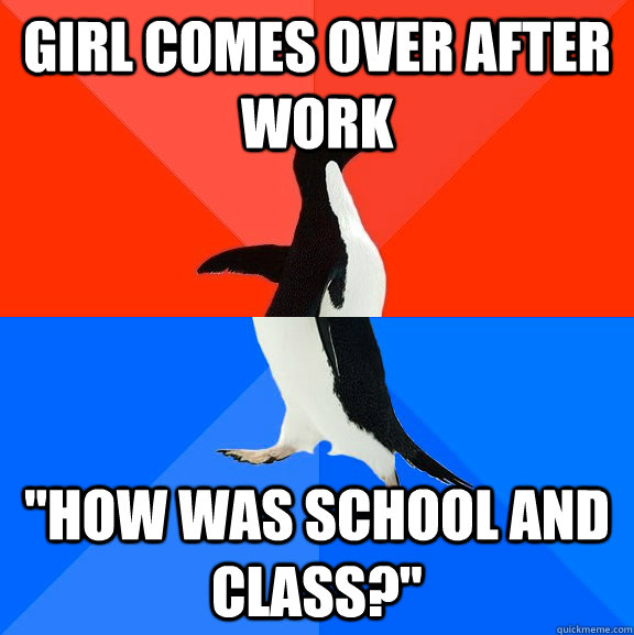 Girl comes over after work 