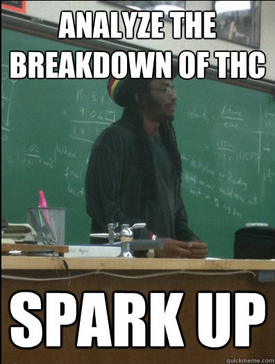 Analyze the breakdown of thc Spark up  Rasta Science Teacher