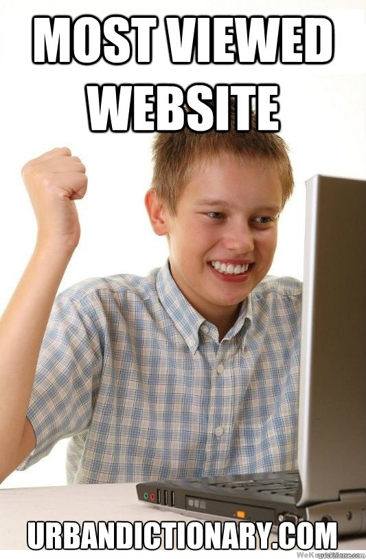 most viewed website urbandictionary.com  First Day On Internet Kid