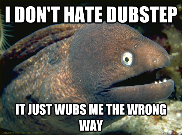 I don't hate dubstep it just wubs me the wrong way  Bad Joke Eel