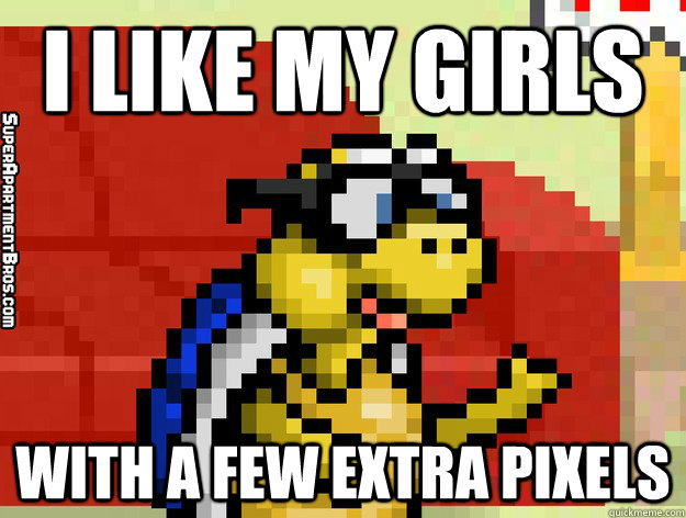 i like my girls with a few extra pixels - i like my girls with a few extra pixels  Video Game Valentine