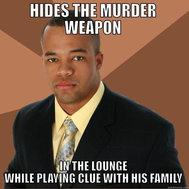 It was Mr. Green - HIDES THE MURDER WEAPON IN THE LOUNGE WHILE PLAYING CLUE WITH HIS FAMILY Successful Black Man
