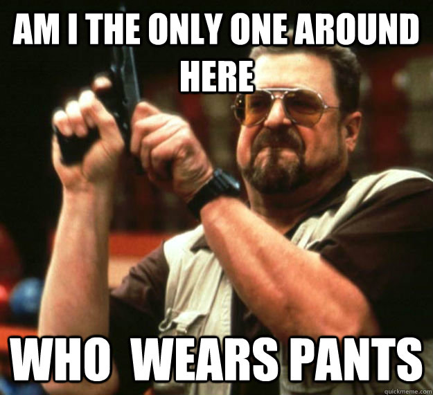 AM I THE ONLY ONE AROUND HERE Who  wears pants  Am I the only one around here1