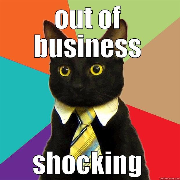 OUT OF BUSINESS SHOCKING Business Cat