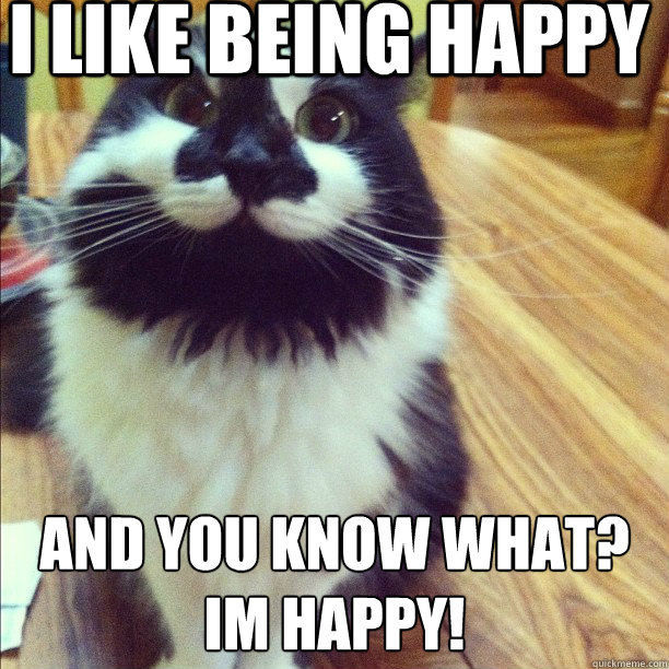 i like being HAPPY ANd you know what?
IM happy! - i like being HAPPY ANd you know what?
IM happy!  Overly Happy Cat