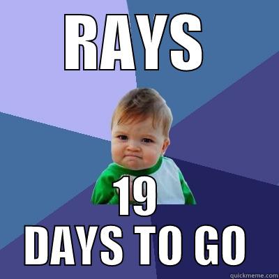 RAYS 19 DAYS TO GO Success Kid