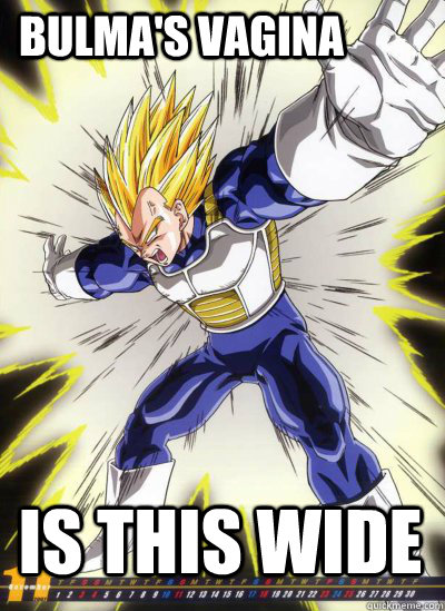 BULMA'S VAGINA IS THIS WIDE - BULMA'S VAGINA IS THIS WIDE  Angry Vegeta