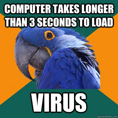 Computer takes longer than 3 seconds to load Virus  Paranoid Parrot