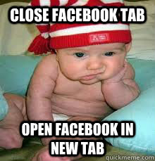 Close Facebook Tab Open Facebook in new tab  