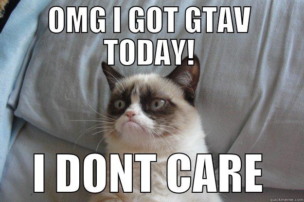 OMG I GOT GTAV TODAY! I DONT CARE Grumpy Cat