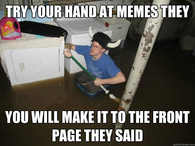 Try your hand at memes they said You will make it to the front page they said  Laundry Room Viking