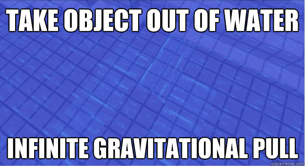 take object out of water INFINITE GRAVITATIONAL PULL - take object out of water INFINITE GRAVITATIONAL PULL  Minecraft Logic