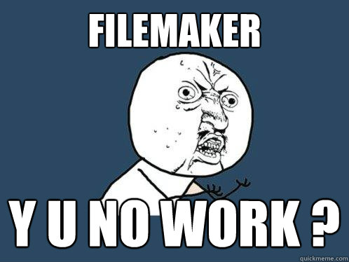 Filemaker y u no work ?  Y U No