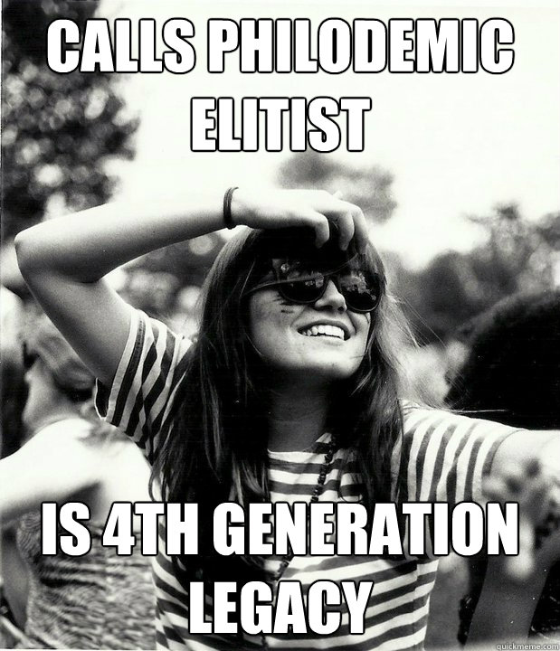 Calls Philodemic Elitist  Is 4th Generation Legacy  Georgetown Hipster