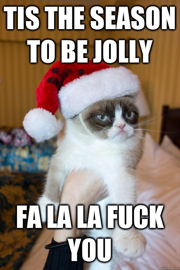 Tis the season to be jolly Fa la la fuck you   Grumpy xmas