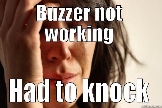 BUZZER NOT WORKING HAD TO KNOCK First World Problems